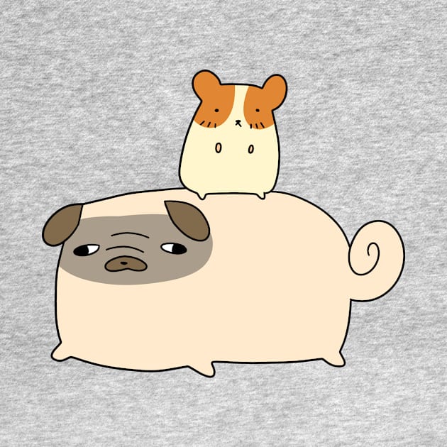 Pug and Little Hamster by saradaboru